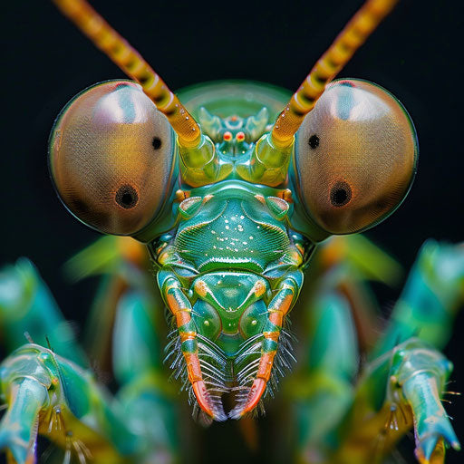 Curious mantis shrimp, detailed and sharp