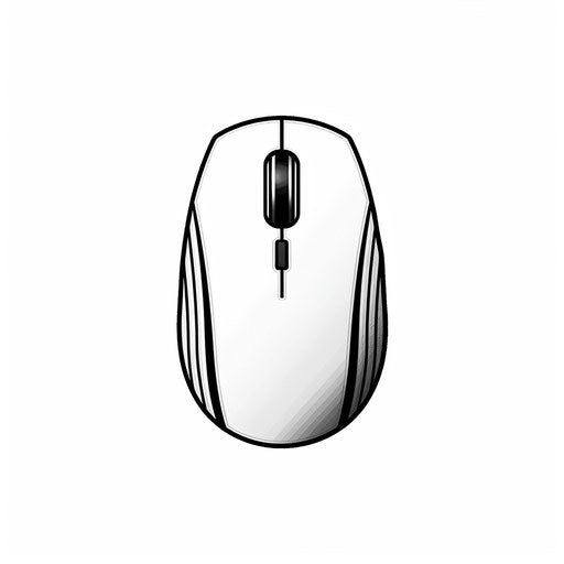 Minimalist style computer mouse clipart on white background
