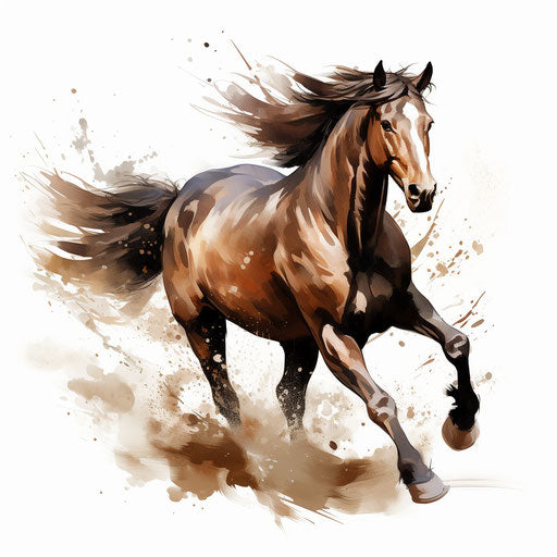 Horse illustration in the style of Chiaroscuro Art, on white background
