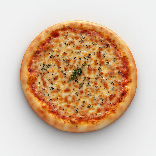 3D pizza on white background, realistic style, isolated
