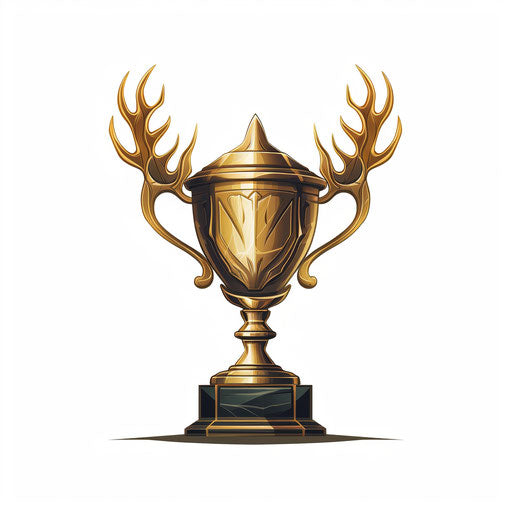 Trophy in Chiaroscuro Art style on white background