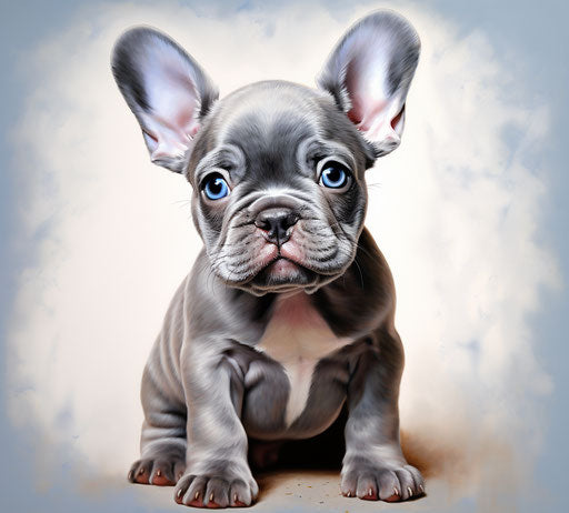 Grey and blue French Bulldog puppy