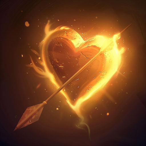 Cupid's arrow piercing a heart