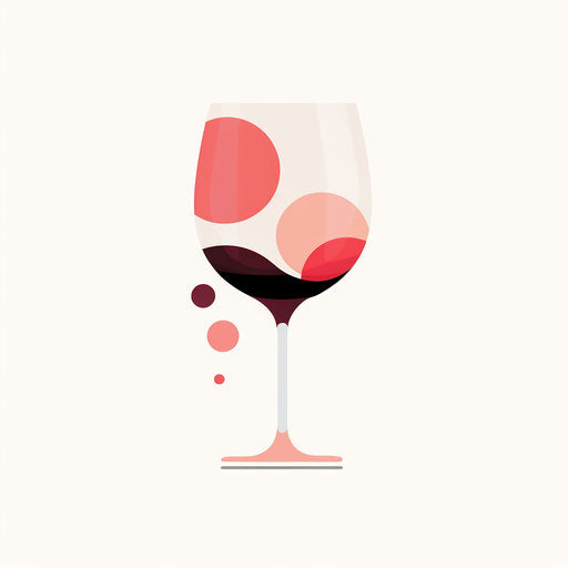 Wine glass in Minimalist style, on white background