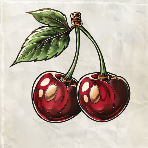 Vintage cherry tattoo in classic American style
