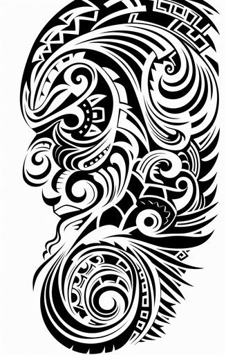 Tribal design in the style of figura serpentinata