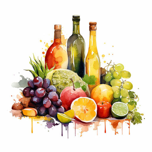 Impressionistic Art nutrition clipart on white background