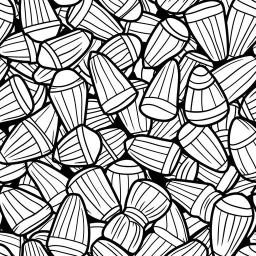 Candy corn pattern filling the entire page, coloring book