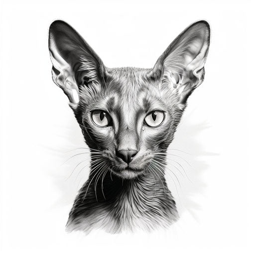 Drawing of an Oriental Shorthair cat
