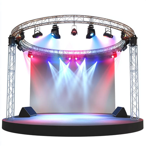 3D concert in photo realistic style with a flat white background, isolated clipart