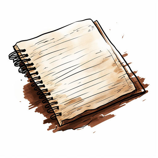Notebook paper clipart in Chiaroscuro Art style