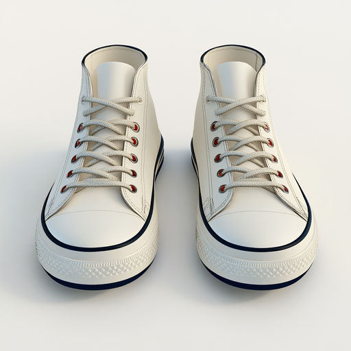 3D Shoes in Realistic Style with Flat White Background