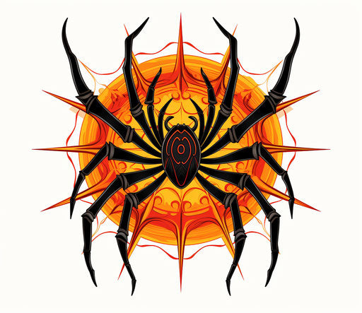 Tribal spider tattoos in the sun