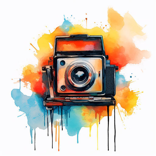 Polaroid clipart in the style of oil painting