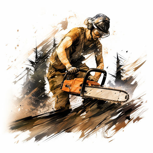 Chainsaw art in the Impressionistic style