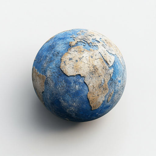 3D earth with photorealistic style on flat white background