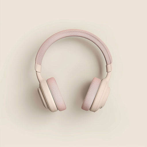 Elegance and simplicity with headset clipart on cream background