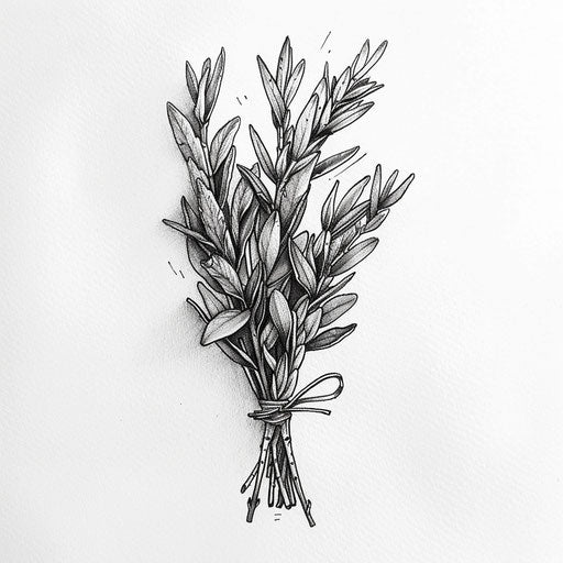 Minimalist black and white tattoo sketch