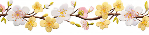 Cherry Blossoms Applique Embroidery Design in the Viennese Secession Style