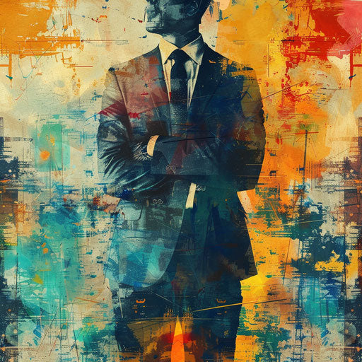 Businessman in an artistic abstract setting