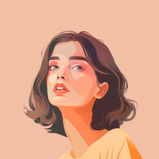 Realistic clipart on flat pastel peach background