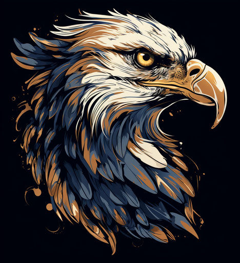 Beautiful tribal tattoo, eagle head design, black and white