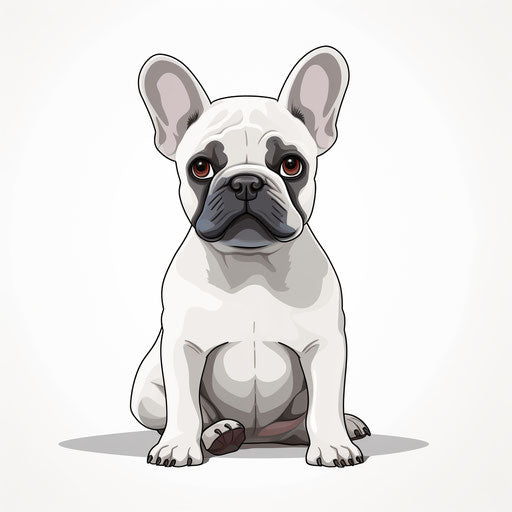 French bulldog in Minimalist style, on white background