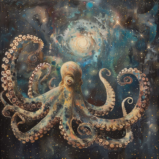 The celestial octopus with starry tentacles