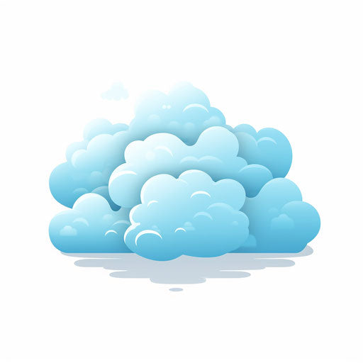 Minimalist cloud illustration on white background