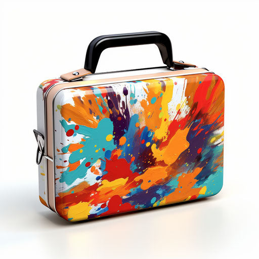 Lunch box in Impressionistic Art style, on white background