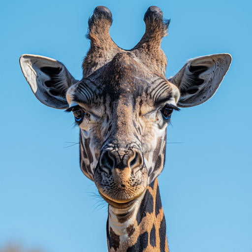 Closeup of a giraffe's face