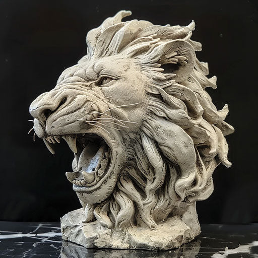 Small lion head for strength, in the style of Steve McNiven
