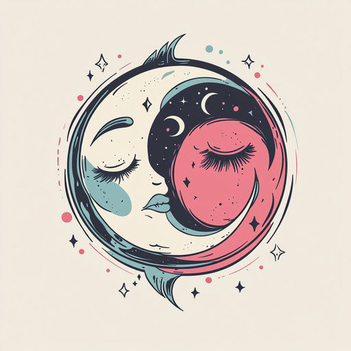 Tattoo sketch for cute couple with yin-yang motif