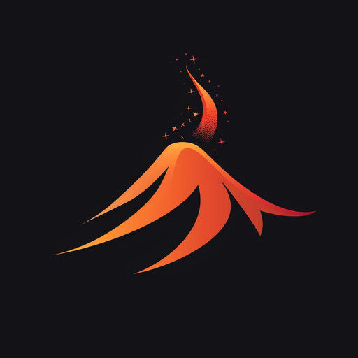 Stylized erupting volcano logo design for company