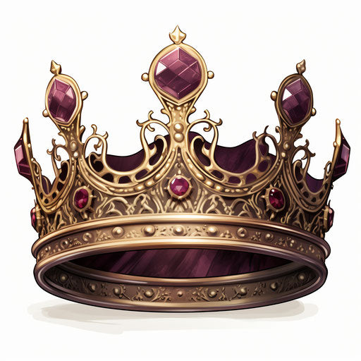 Crown in Chiaroscuro Art style on white background