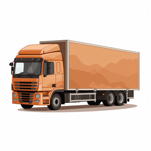 Minimalist lorry illustration on white background