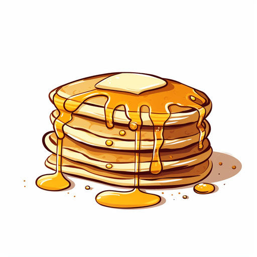 Minimalist style pancake illustration, on white background