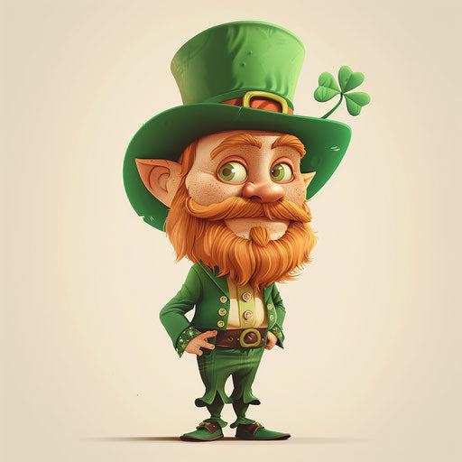 Leprechaun clipart on flat cream background