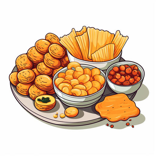 Snack illustration in Minimalist style, on white background