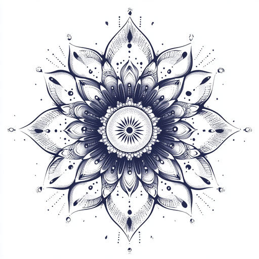 Hand tattoo mandala with delicate dot work