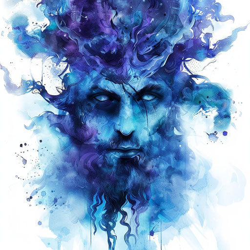Artistic interpretation of Hades in vibrant watercolor