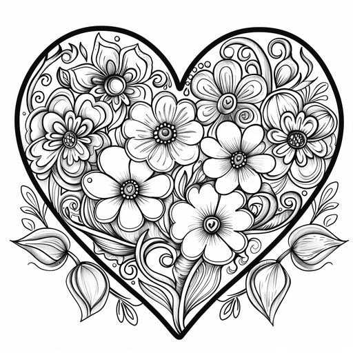 Plain heart shape for easy coloring