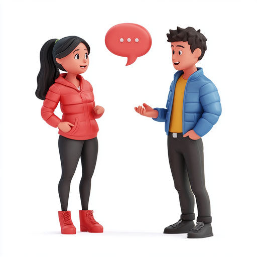 3D conversation in photorealistic style with flat white background, isolated clipart