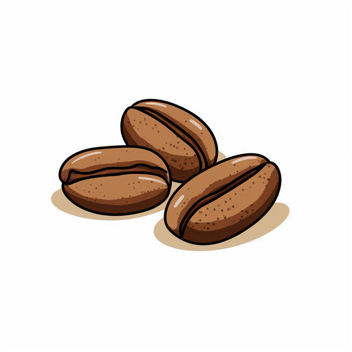 Minimalist coffee bean clipart on white background