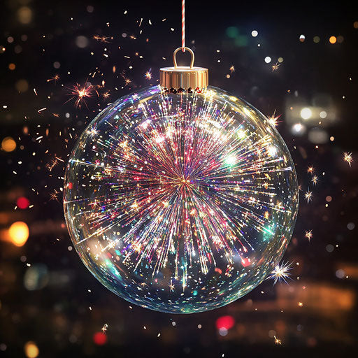 Realistic illustration of a New Year's ball drop