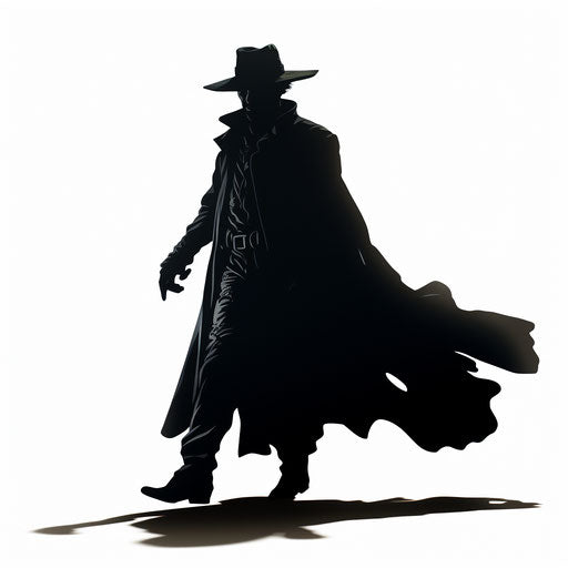 Artistic silhouette in Chiaroscuro Art on white background