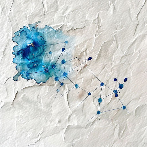 Ethereal and soft watercolor painting of the Canis Major constellation as a tattoo