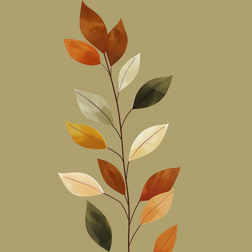 Realistic November clipart with muted olive background