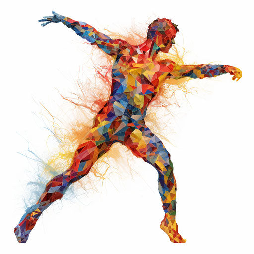 Human body artwork in the style of oil painting on white