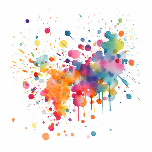 Confetti clipart in the style of Impressionistic Art, on a white background